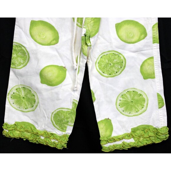 Trish Scully 2pc Outfit Sz 6 Tank Top Pants Lime Summer Shirred Neck Fruit Tent - Picture 10 of 16